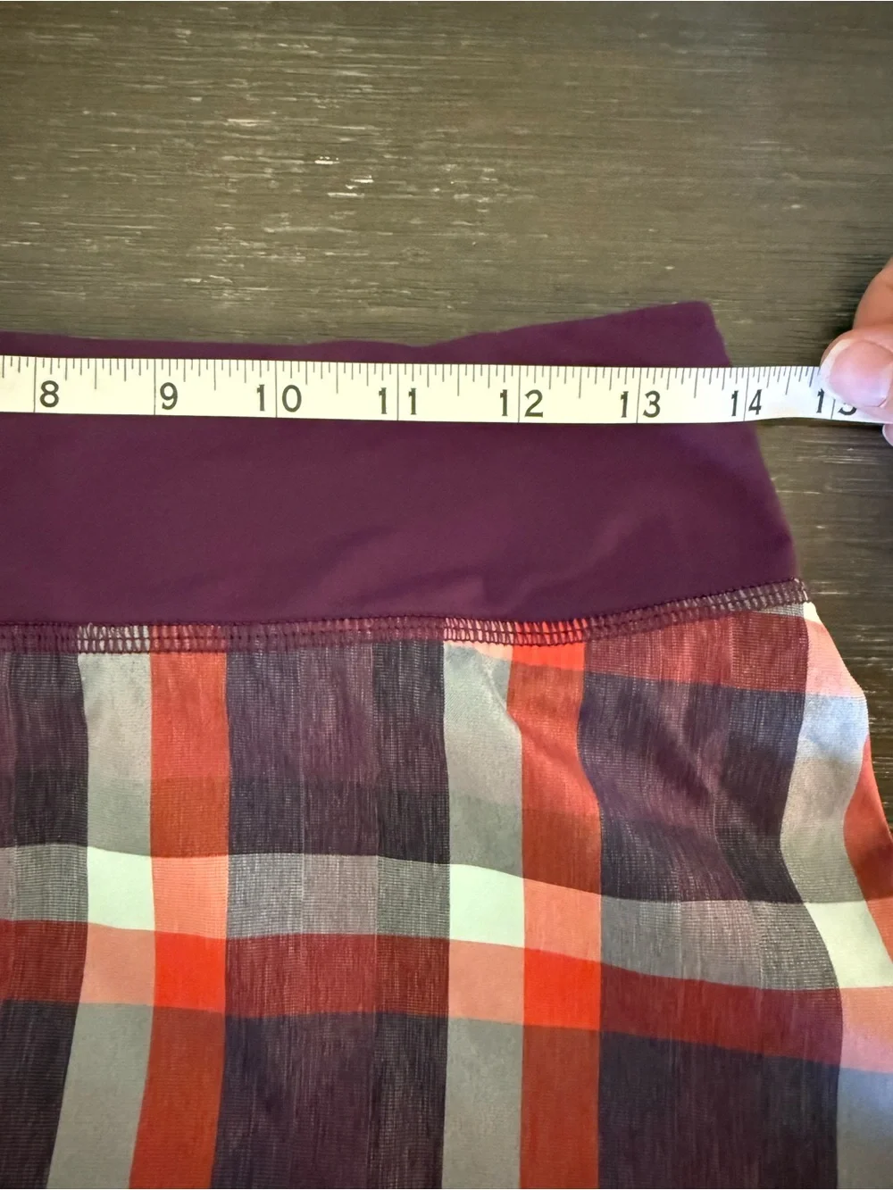 Lululemon athletica Purple Red Checkered Plaid Skirt Size 4